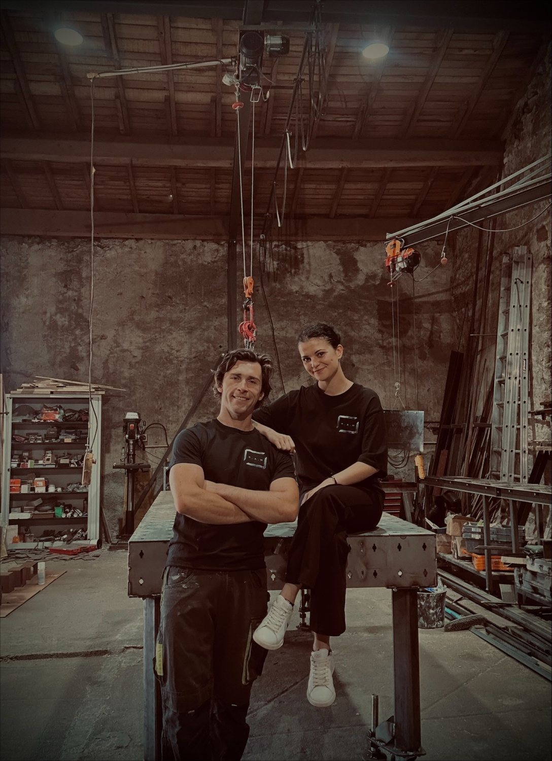 Paul et Charline dans l'atelier RAM à Rozier-Côtes-d'Aurec